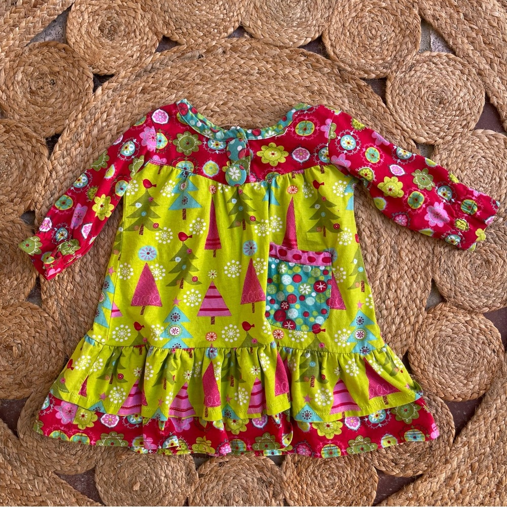 Baby Girl's Jelly the Pug Christmas Holiday Dress Size 18M